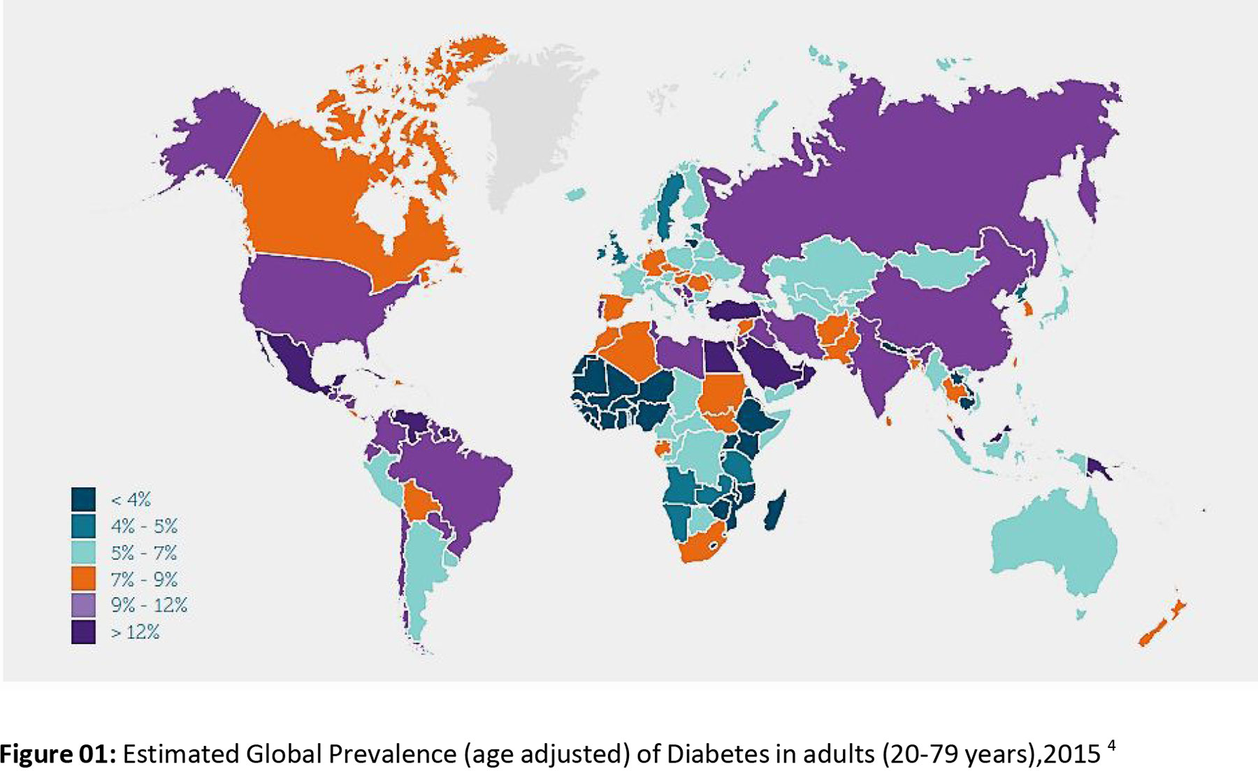 Estimated Global Prevalence of diabetes in adults 2015 