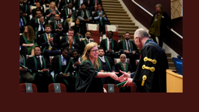 Person receiving diploma