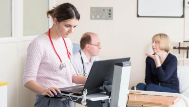 doctor on computer