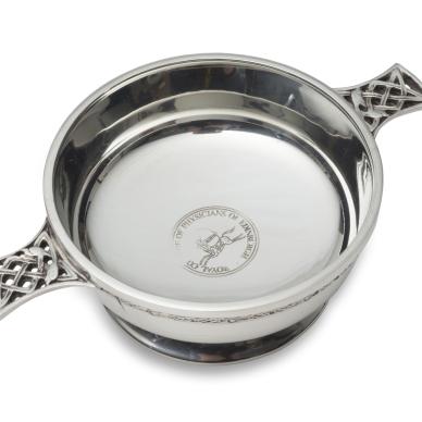 Photo of Pewter Quaich with RCPE Chiron emblem