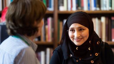 woman smiling