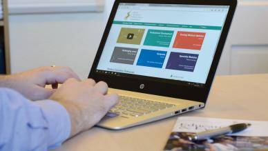 education portal on laptop