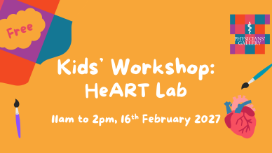 Cartoon heart and two paintbrushes on a yellow background 